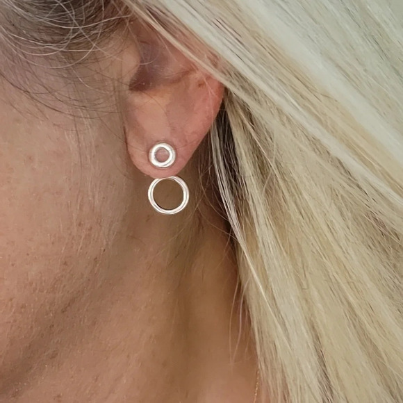 🔥LAST PAIR🔥 Front/Back Double Bubble Stud Earrings - Picture 1 of 7